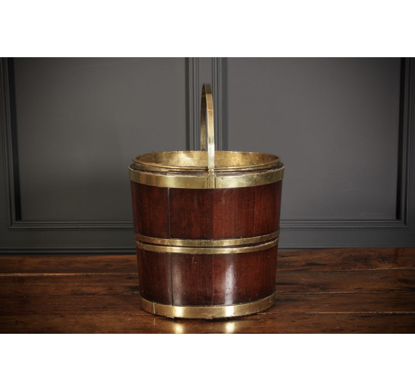 George III Mahogany & Brass Peat Bucket