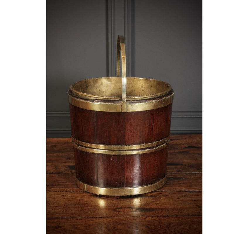 George III Mahogany & Brass Peat Bucket