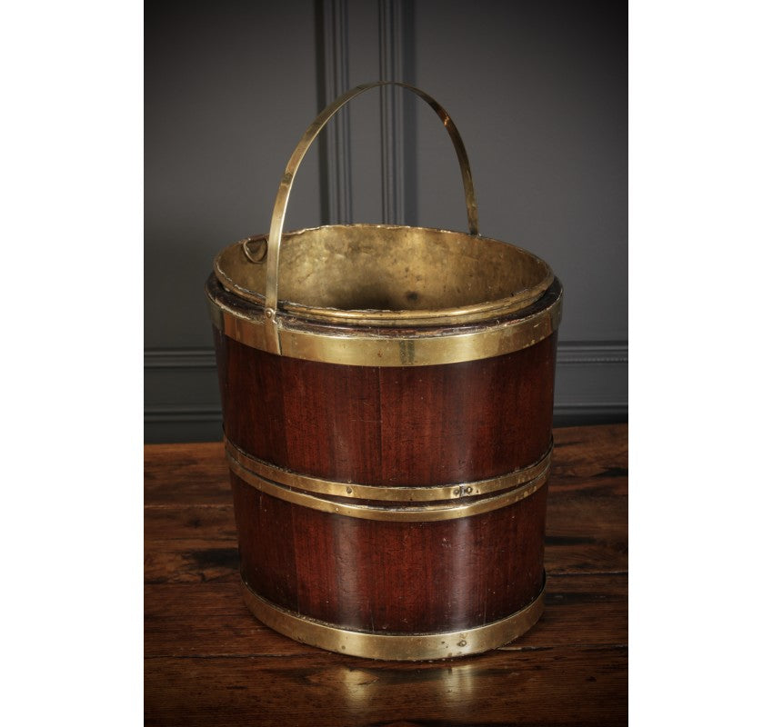George III Mahogany & Brass Peat Bucket