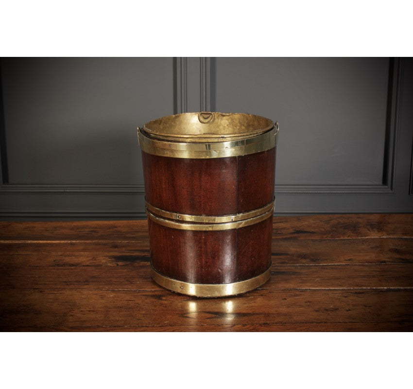 George III Mahogany & Brass Peat Bucket
