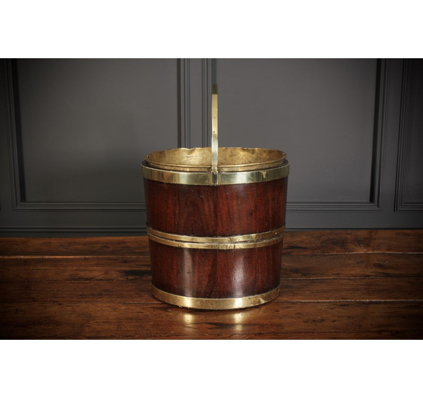 George III Mahogany & Brass Peat Bucket