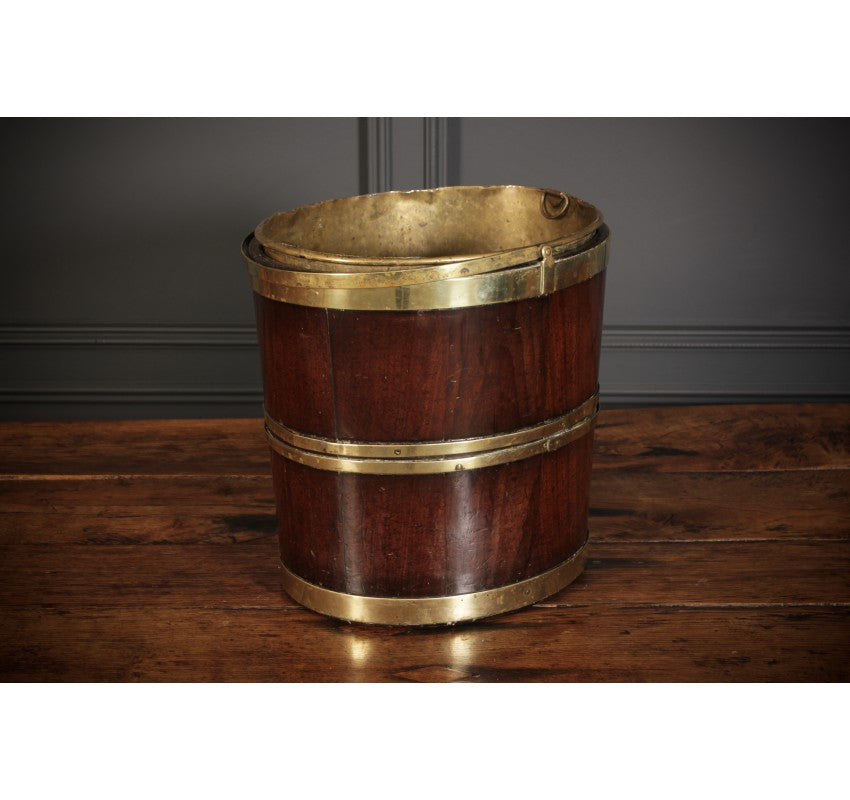 George III Mahogany & Brass Peat Bucket