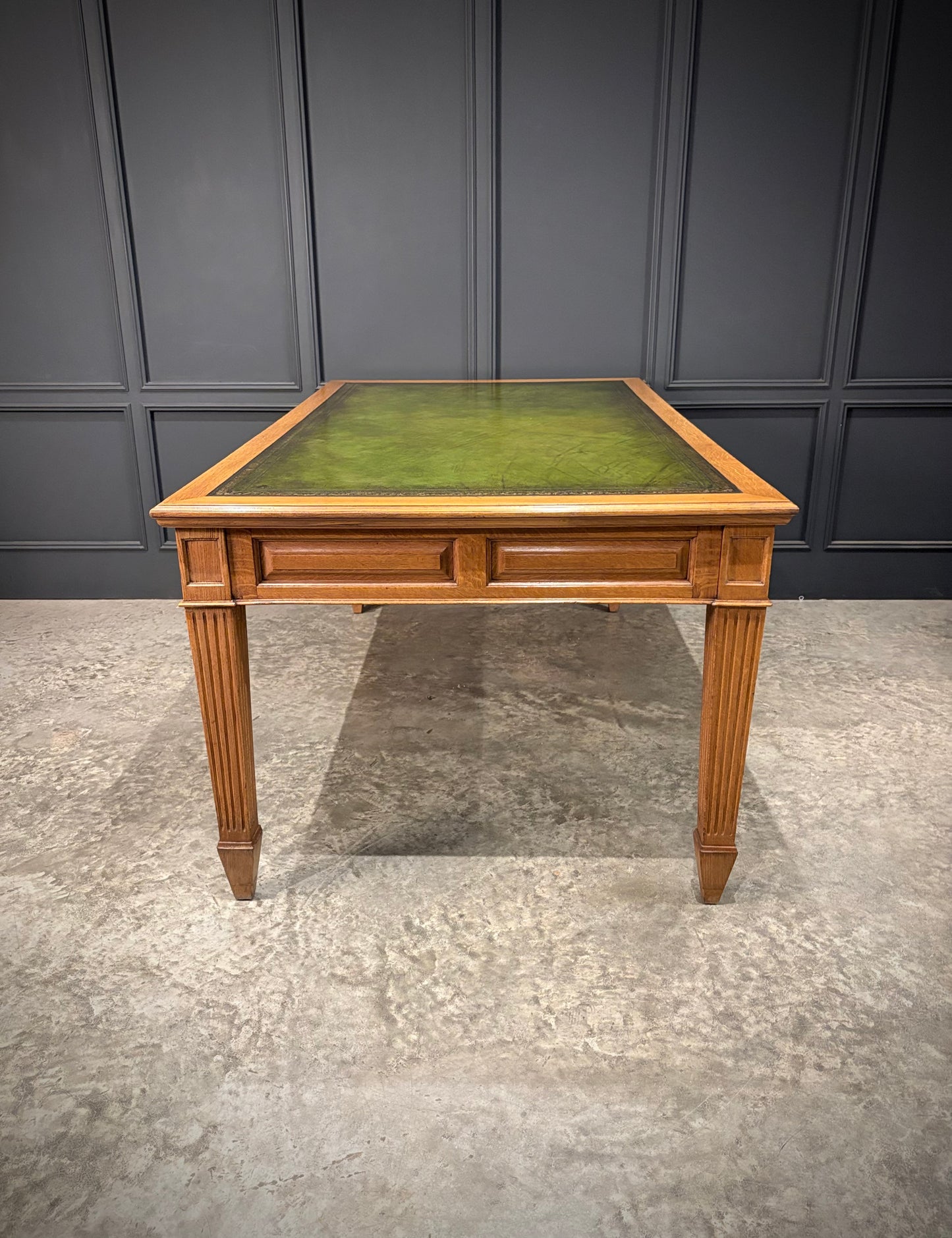 Large Oak & Leather Partners Writing Table (6ft x 3ft6)