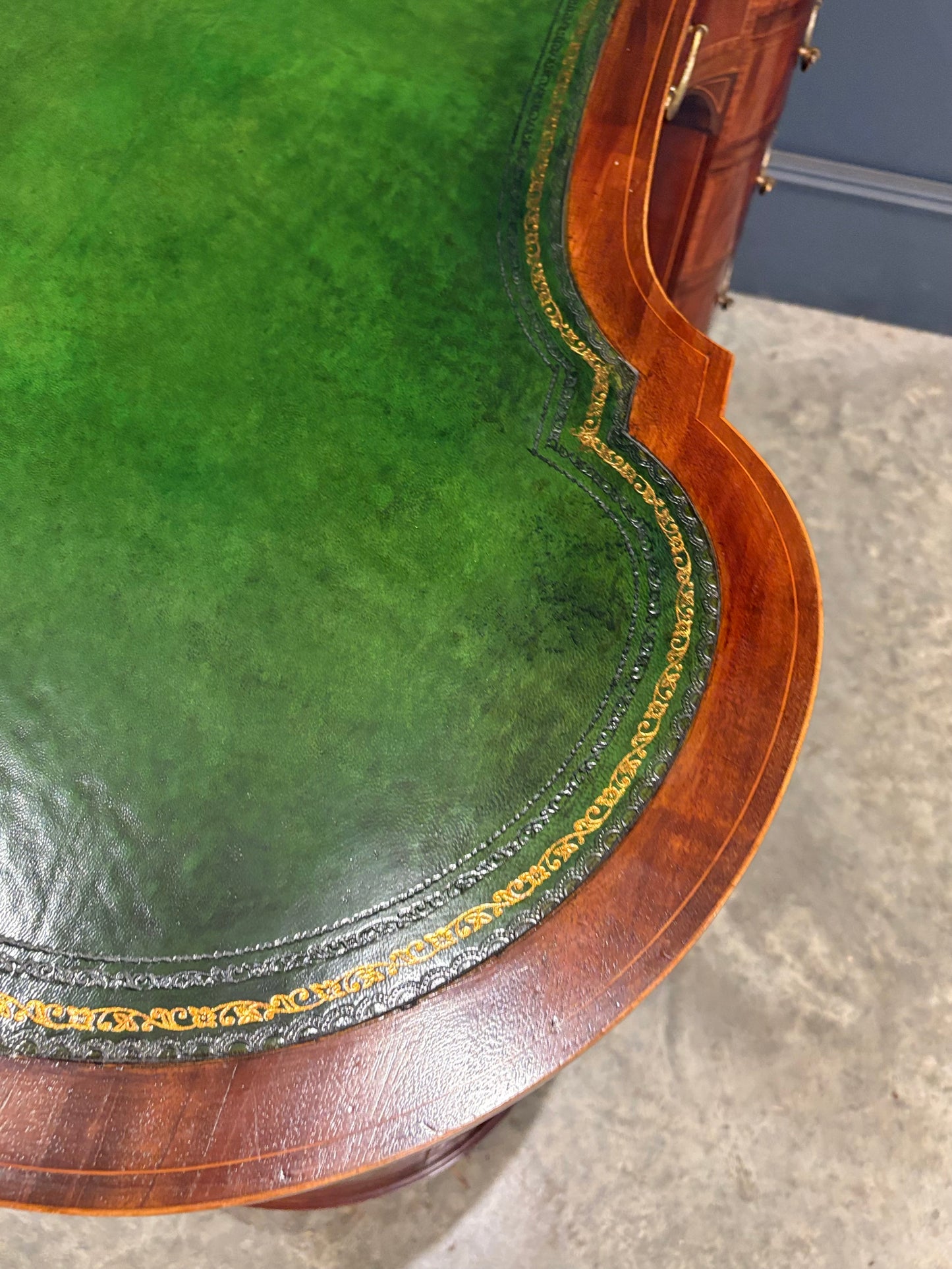Edwardian Mahogany Kidney Shaped Desk