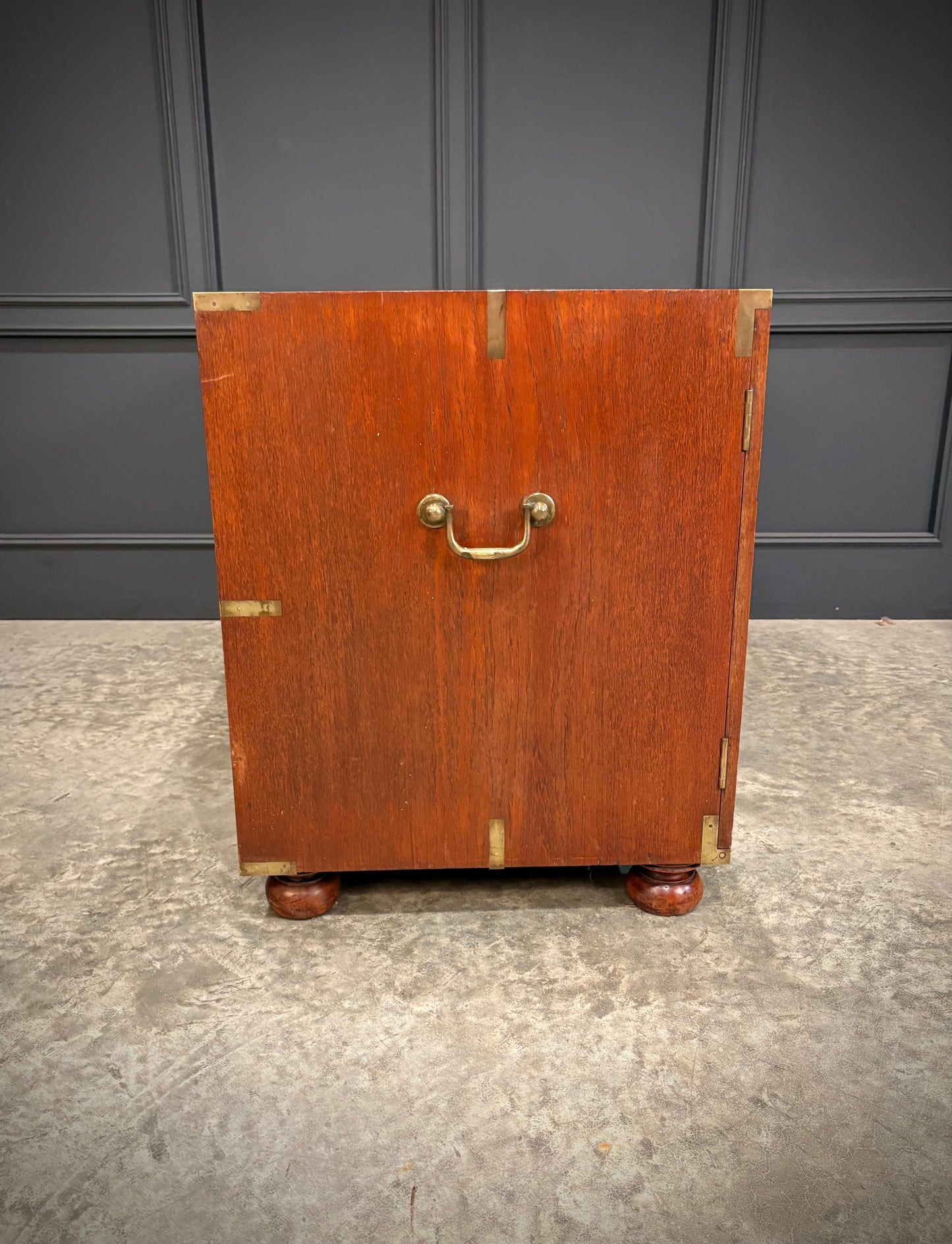Rare Victorian Teak Campaign Side Cabinet