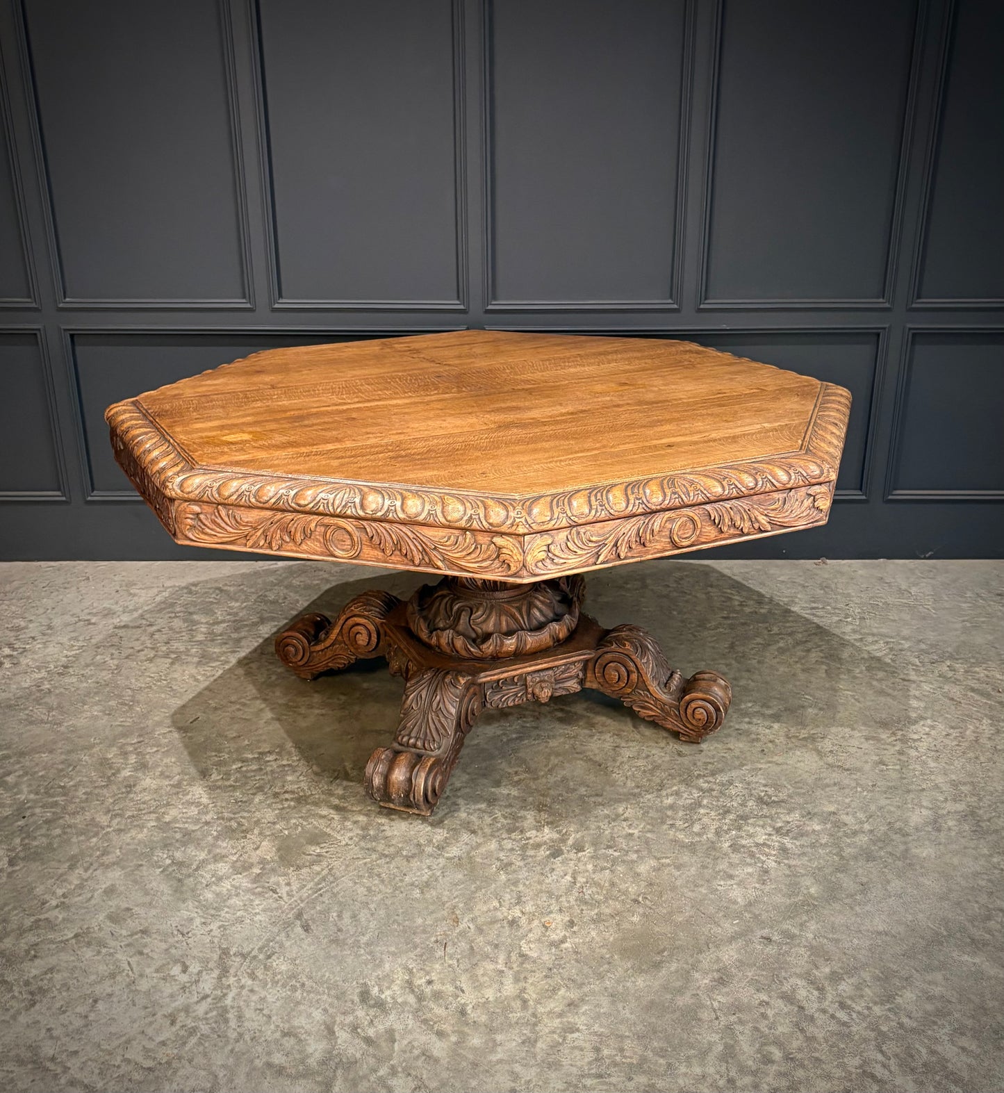 Large Carved Oak Centre Table