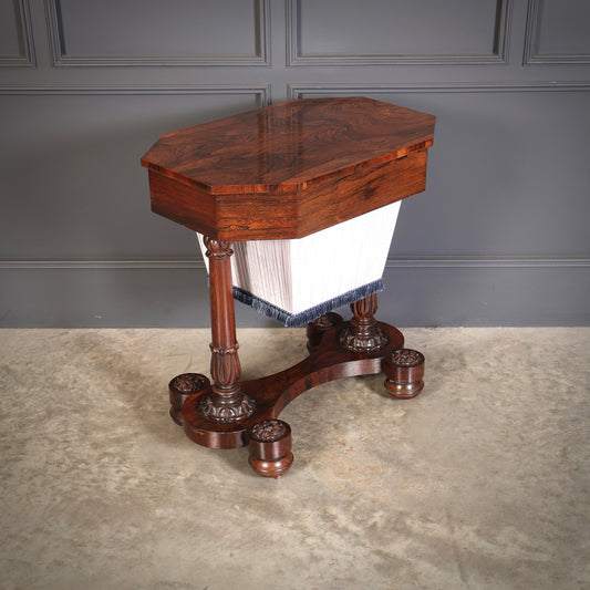 William IV Rosewood Sewing Table