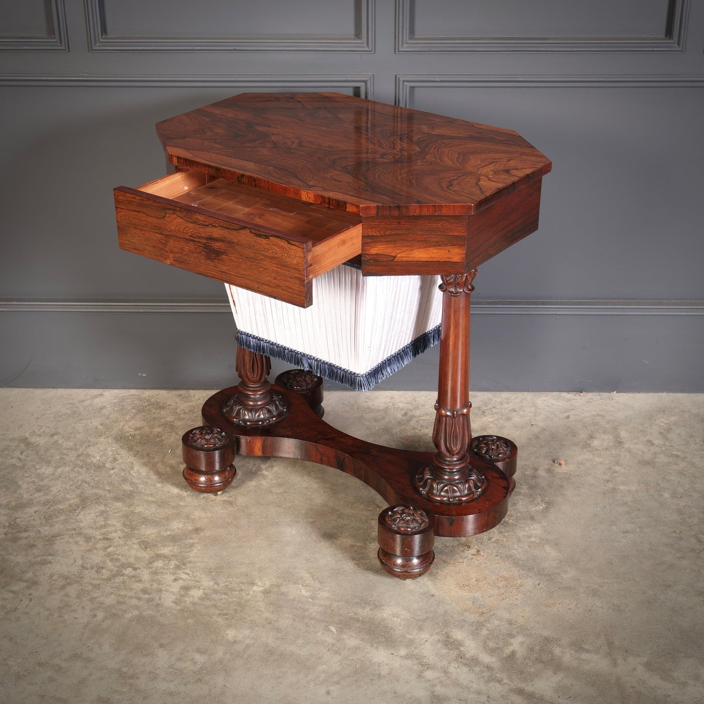 William IV Rosewood Sewing Table