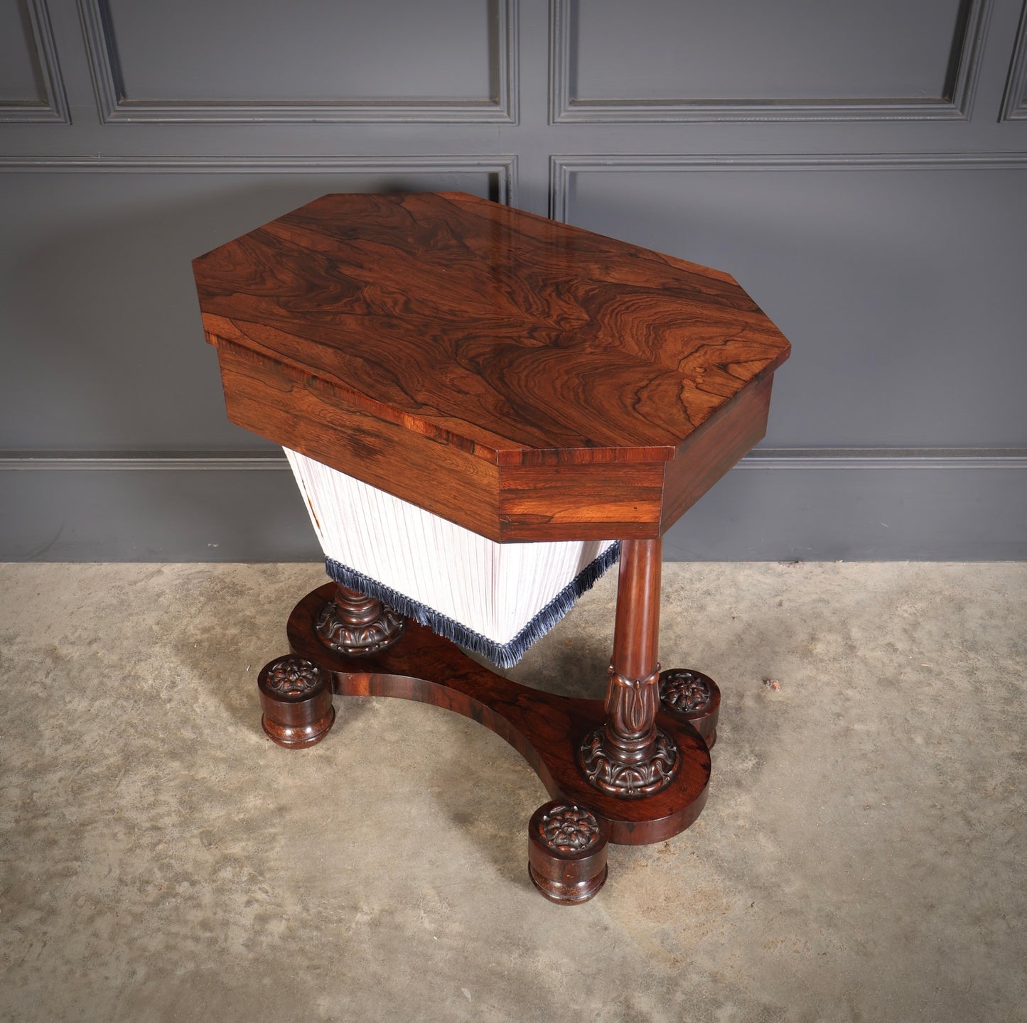 William IV Rosewood Sewing Table
