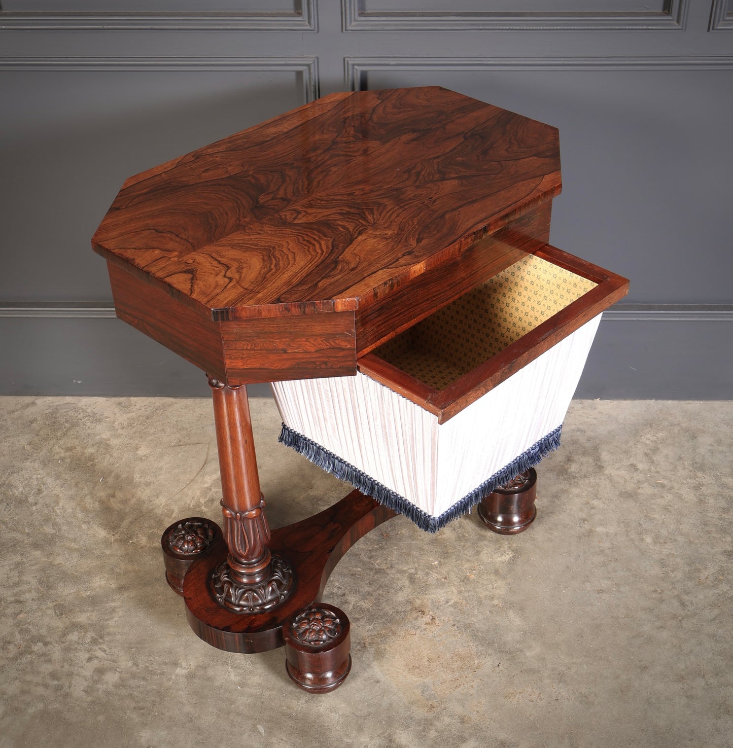 William IV Rosewood Sewing Table