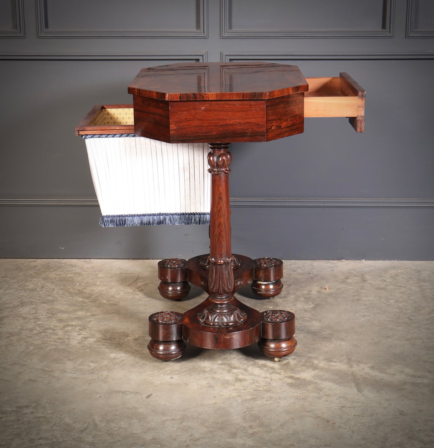 William IV Rosewood Sewing Table