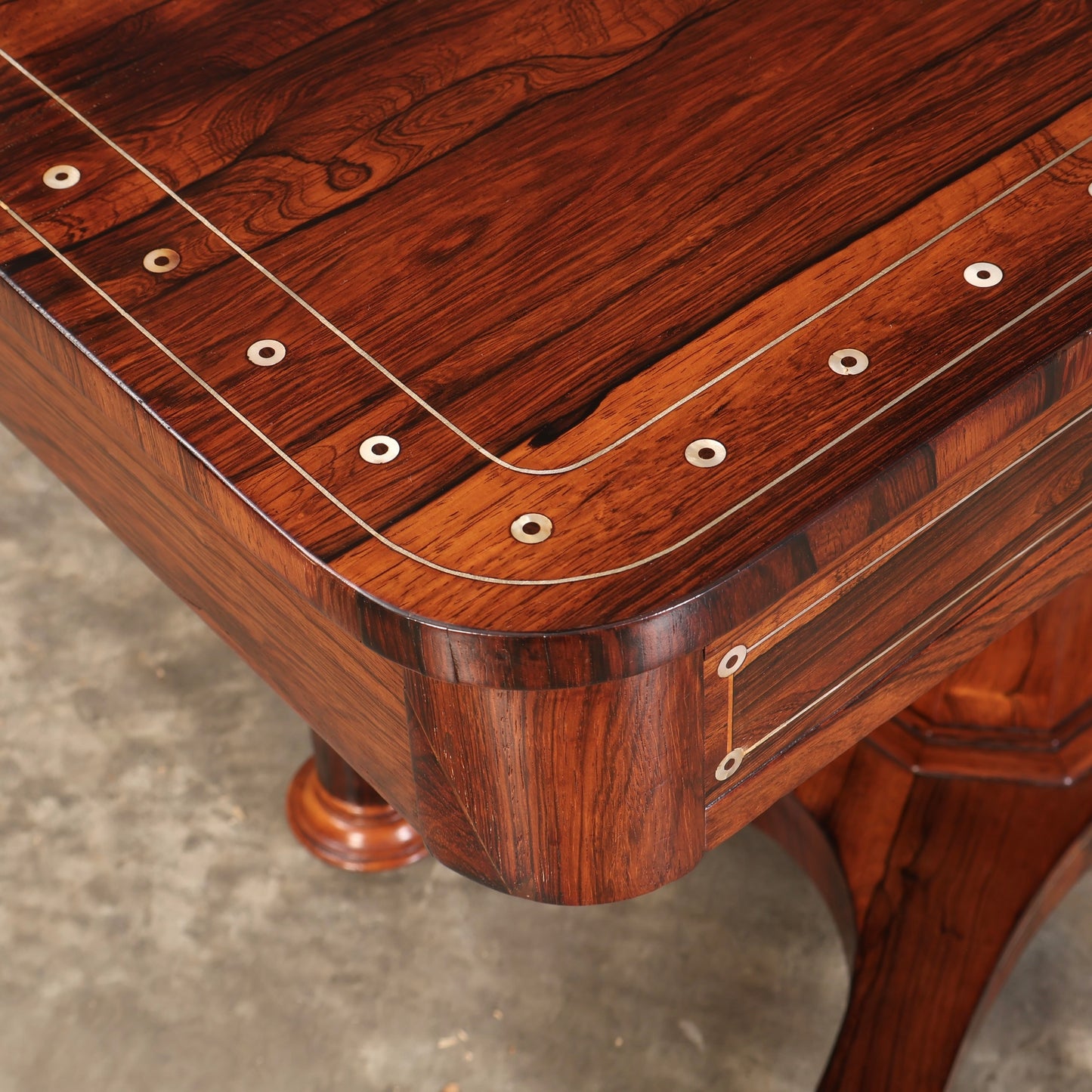 Brass Inlaid Rosewood Library Table