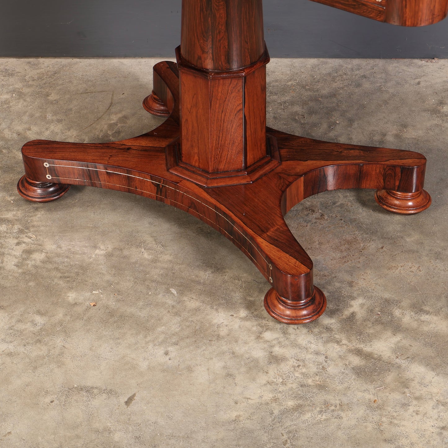 Brass Inlaid Rosewood Library Table