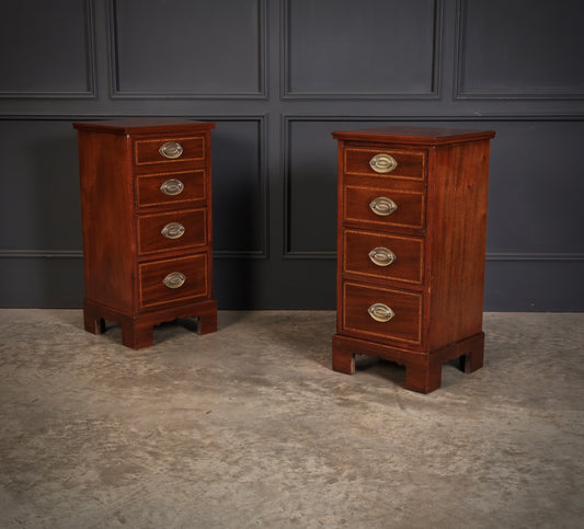 Pair of Inlaid Mahogany Bedside Chests