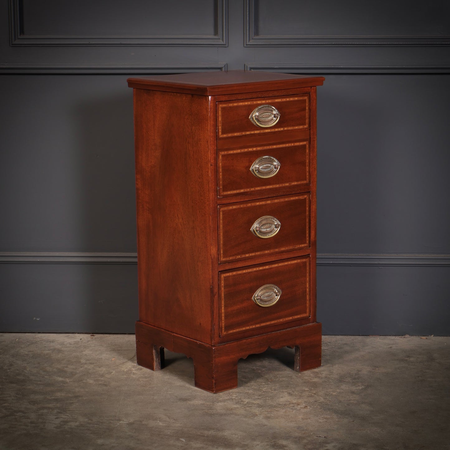Pair of Inlaid Mahogany Bedside Chests