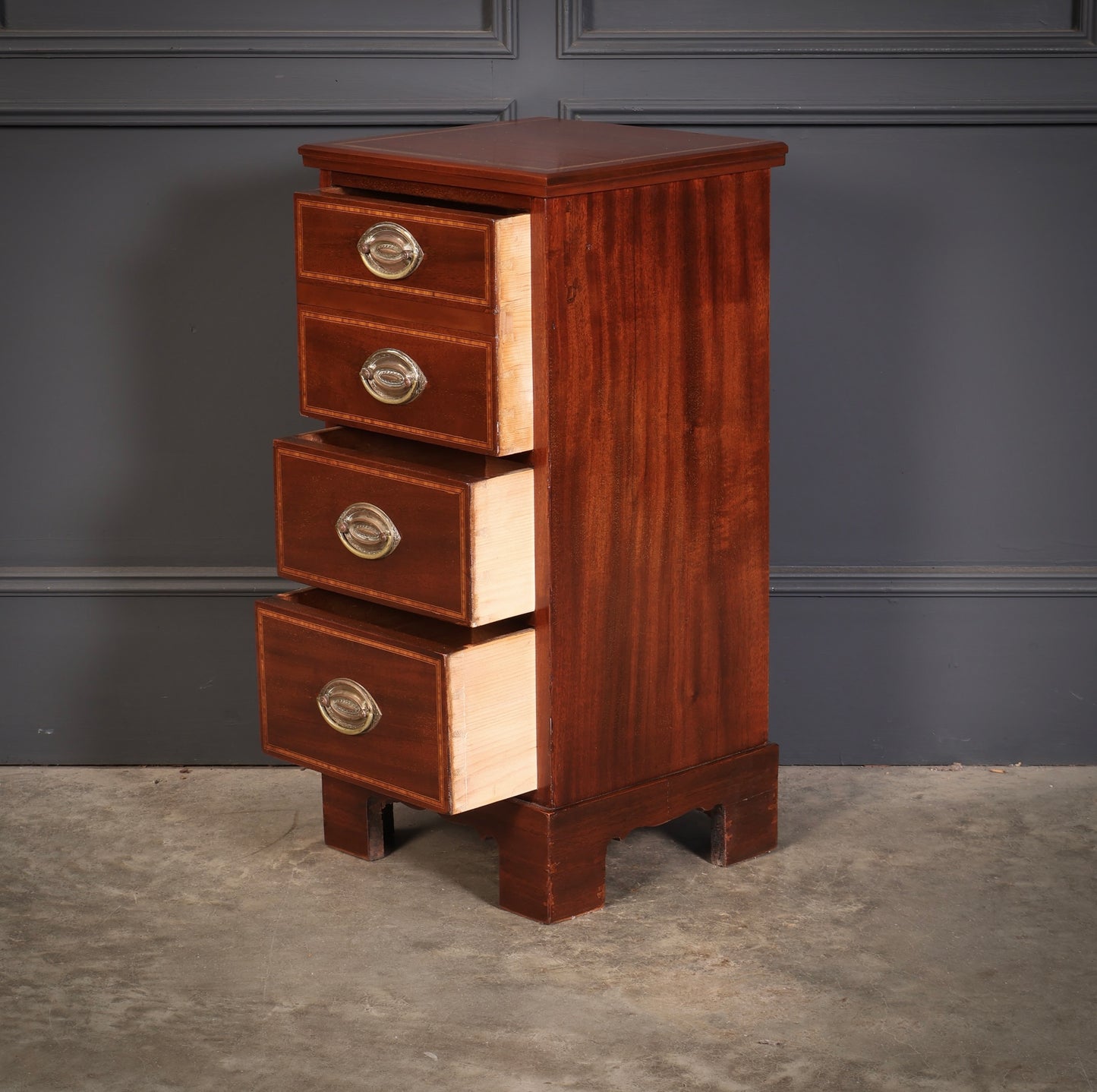 Pair of Inlaid Mahogany Bedside Chests