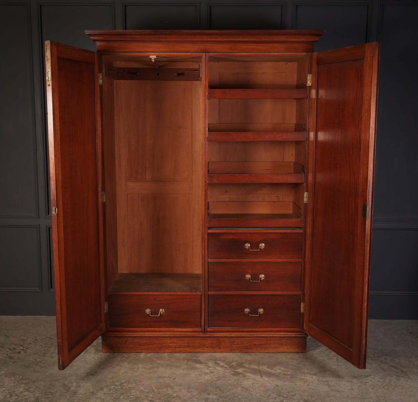 Victorian Mahogany Double Wardrobe
