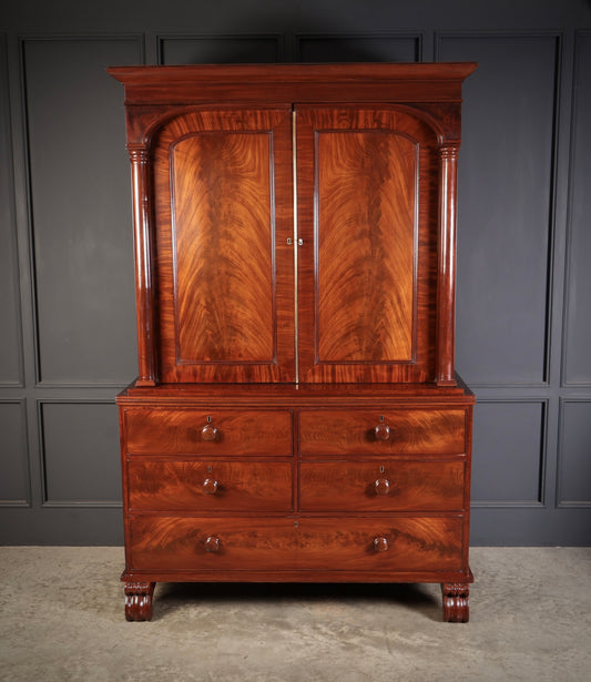 Scottish Mahogany Linen Press