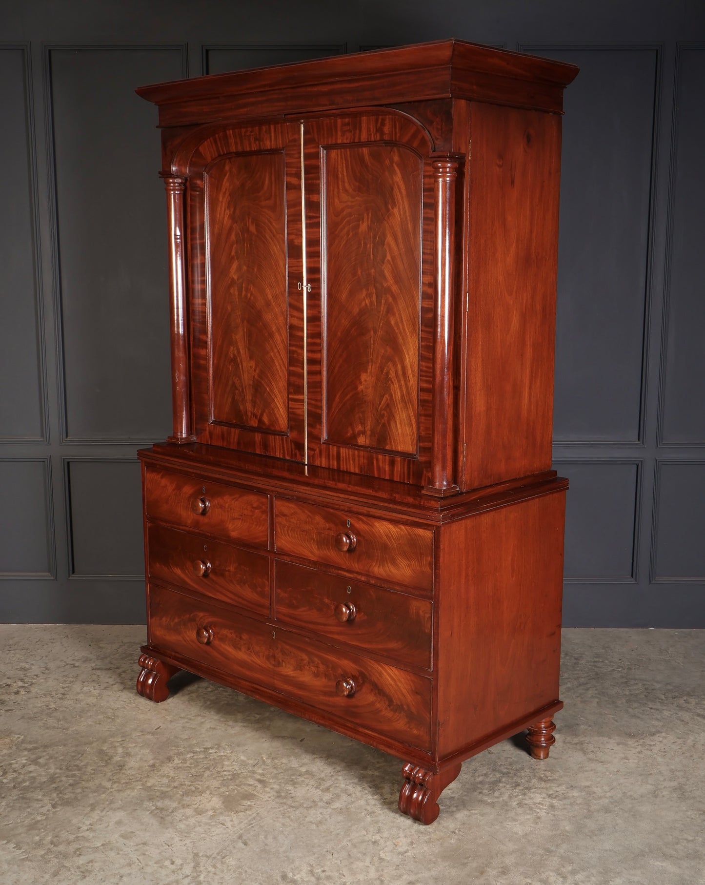 Scottish Mahogany Linen Press