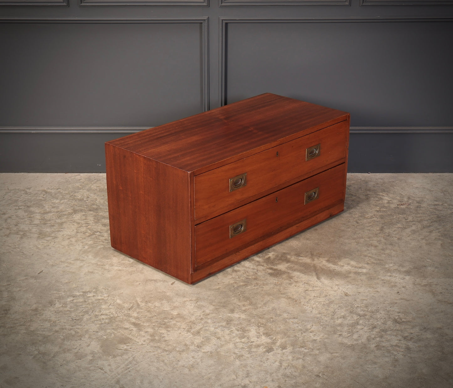 19th Century Mahogany Low Military Chest