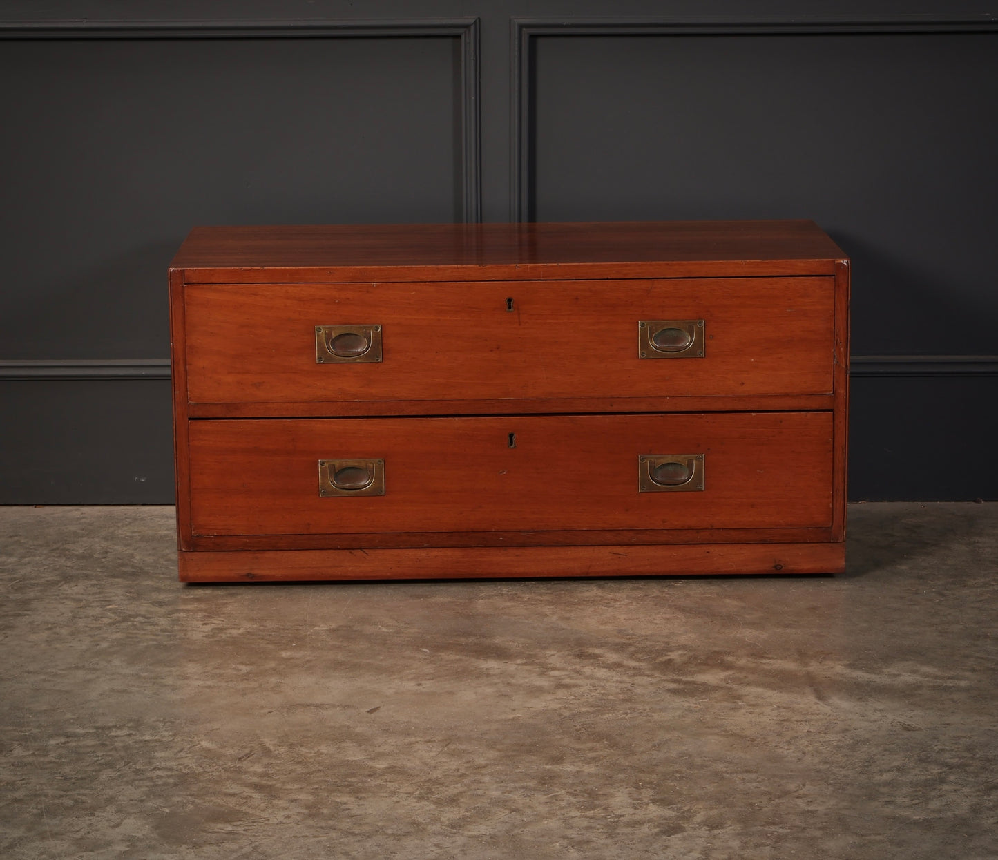 19th Century Mahogany Low Military Chest