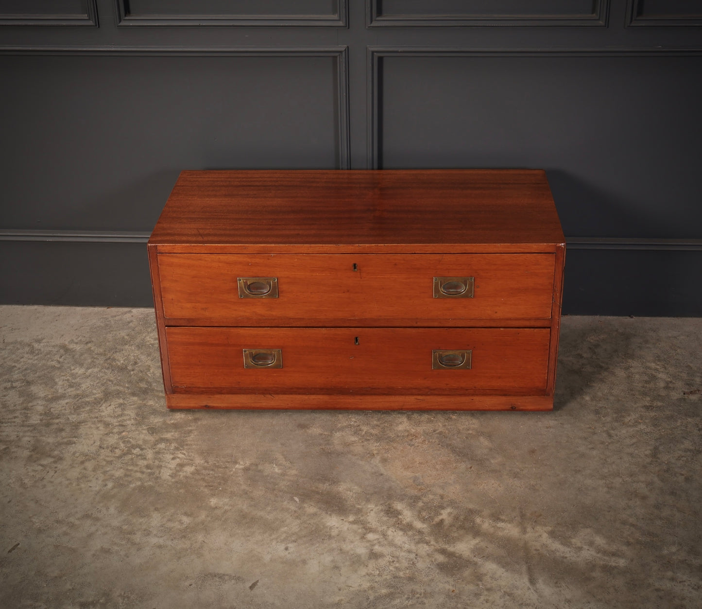 19th Century Mahogany Low Military Chest