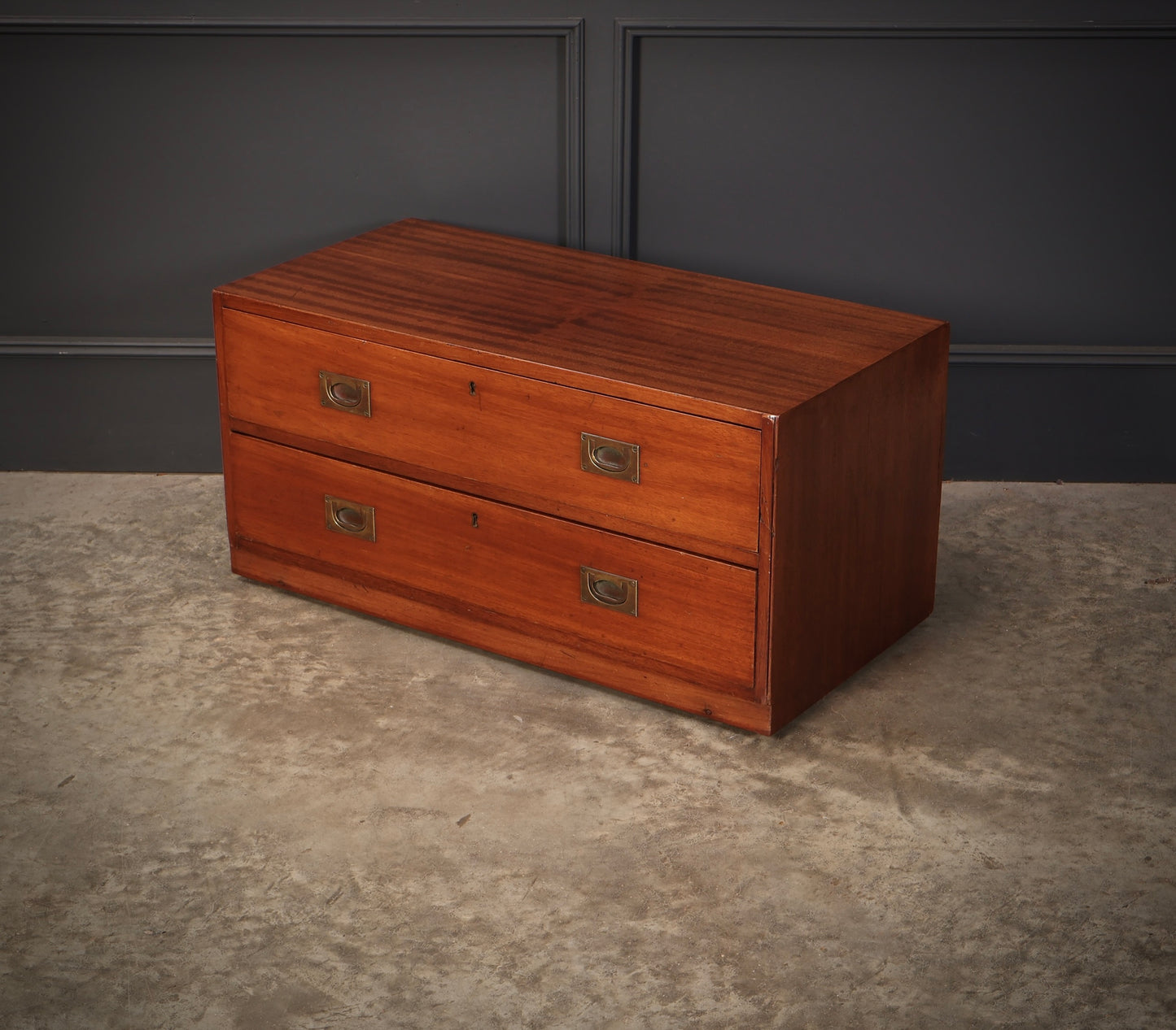19th Century Mahogany Low Military Chest