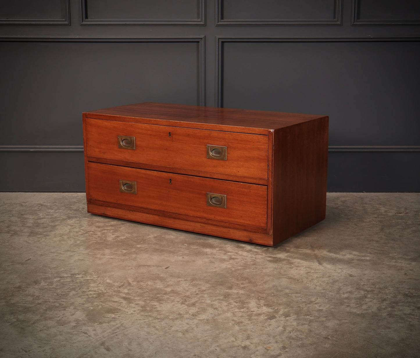 19th Century Mahogany Low Military Chest