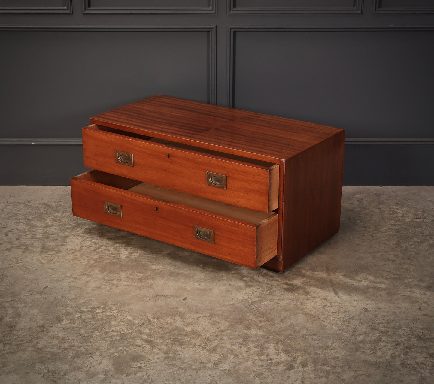 19th Century Mahogany Low Military Chest
