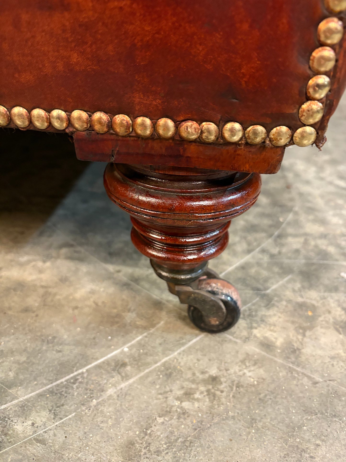 Large Victorian Leather Chesterfield Sofa