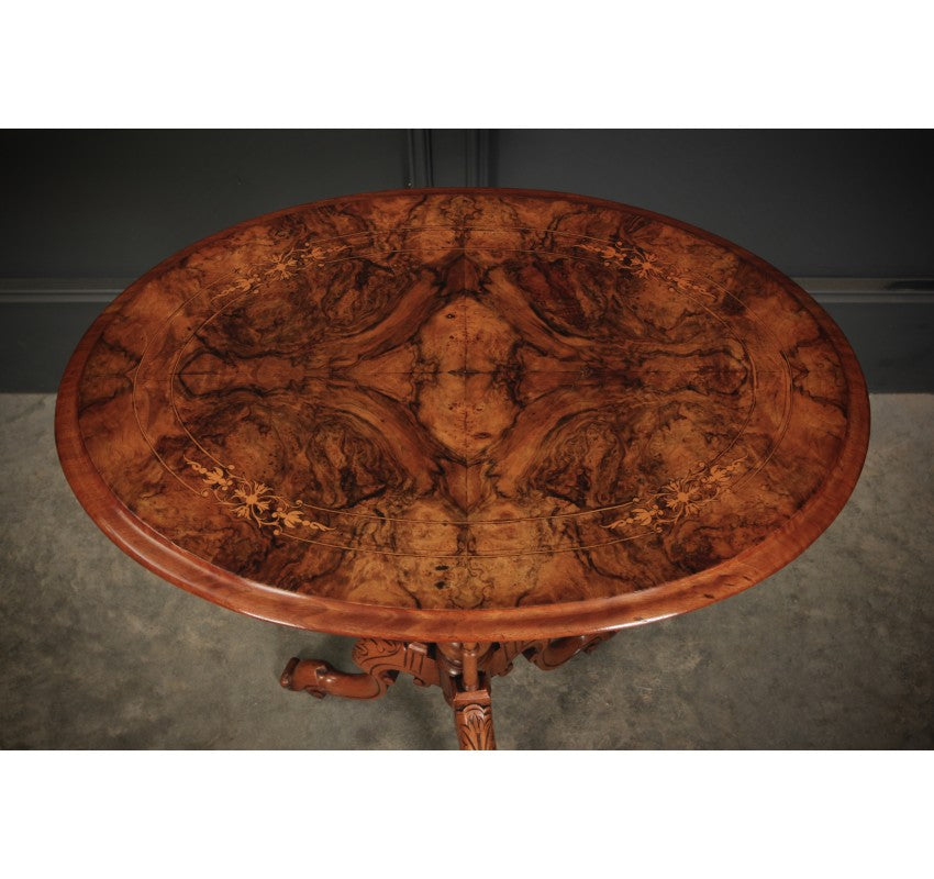 Inlaid Figured Walnut Occasional Wine Table