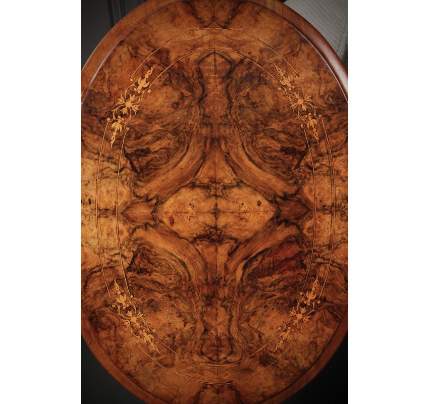 Inlaid Figured Walnut Occasional Wine Table