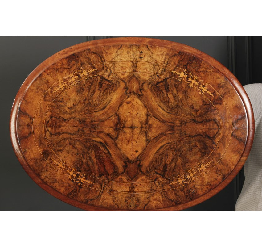Inlaid Figured Walnut Occasional Wine Table