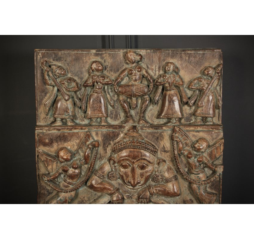 Large Decorative Indian Stained Hardwood Carving