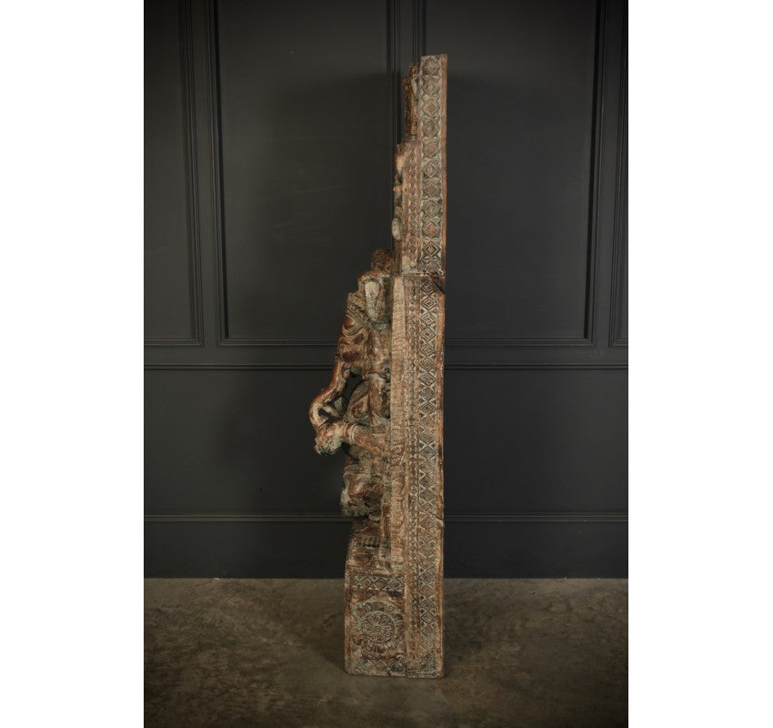 Large Decorative Indian Stained Hardwood Carving