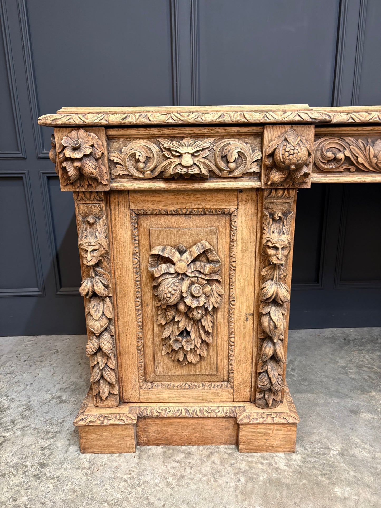 Large Victorian Carved Oak Sideboard