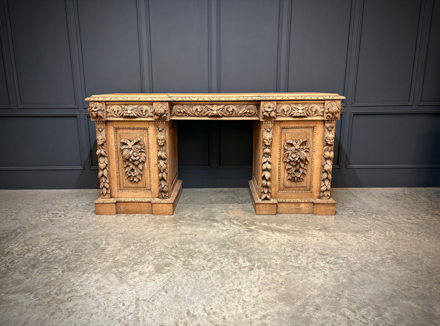 Large Victorian Carved Oak Sideboard