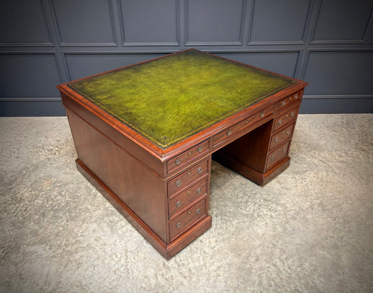 Large Victorian Mahogany Partners Desk