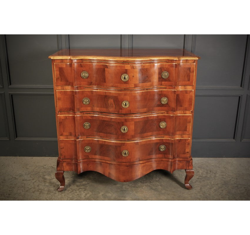 Large Walnut Serpentine Shaped Chest