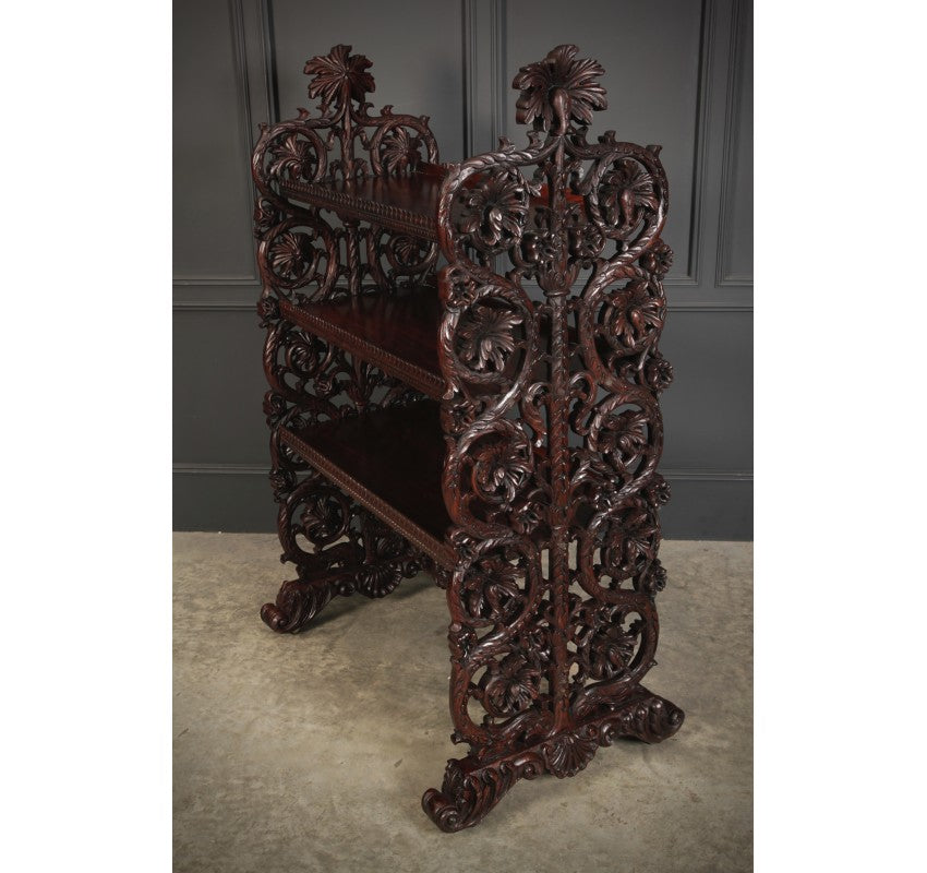 Magnificent Burmese Carved 3 Tier Buffet