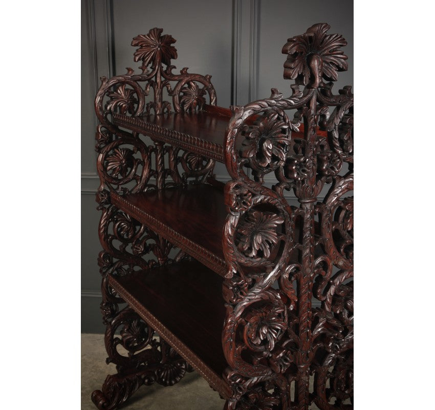 Magnificent Burmese Carved 3 Tier Buffet
