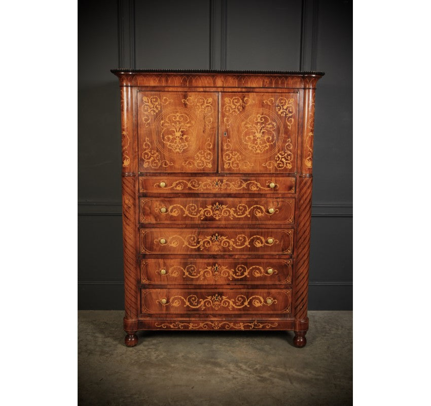 Magnificent Marquetry Inlaid Rosewood Cabinet