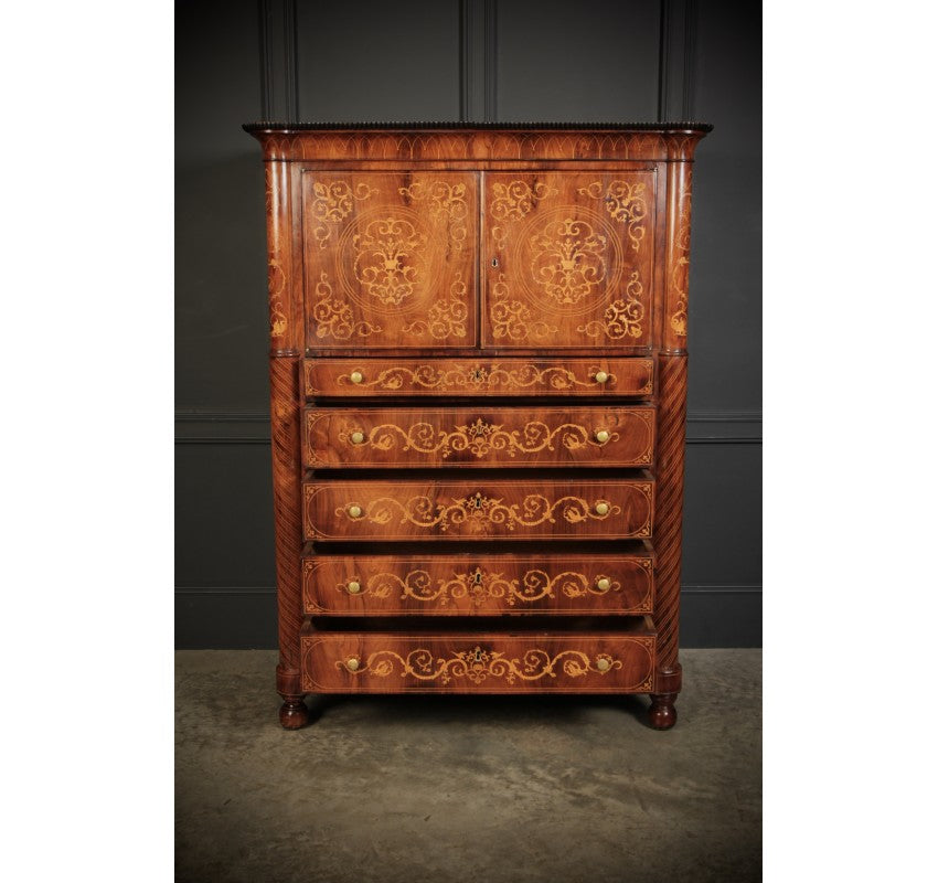 Magnificent Marquetry Inlaid Rosewood Cabinet