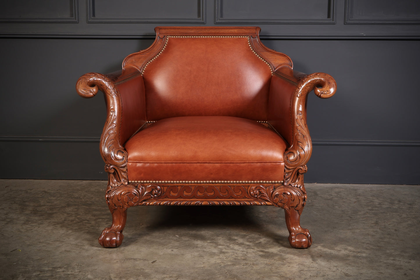 Magnificent Quality Mahogany & Leather Suite