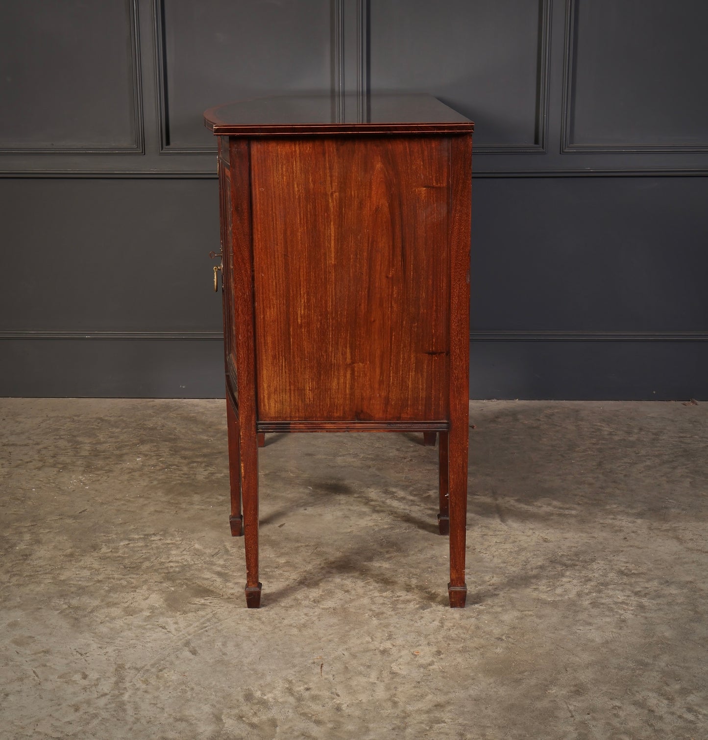Marquetry Inlaid Mahogany Bow Front Sideboard