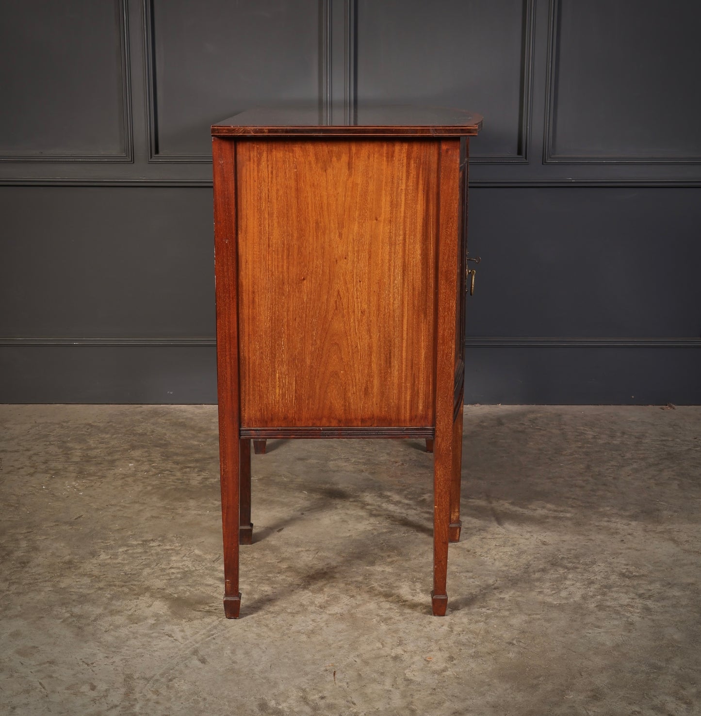 Marquetry Inlaid Mahogany Bow Front Sideboard