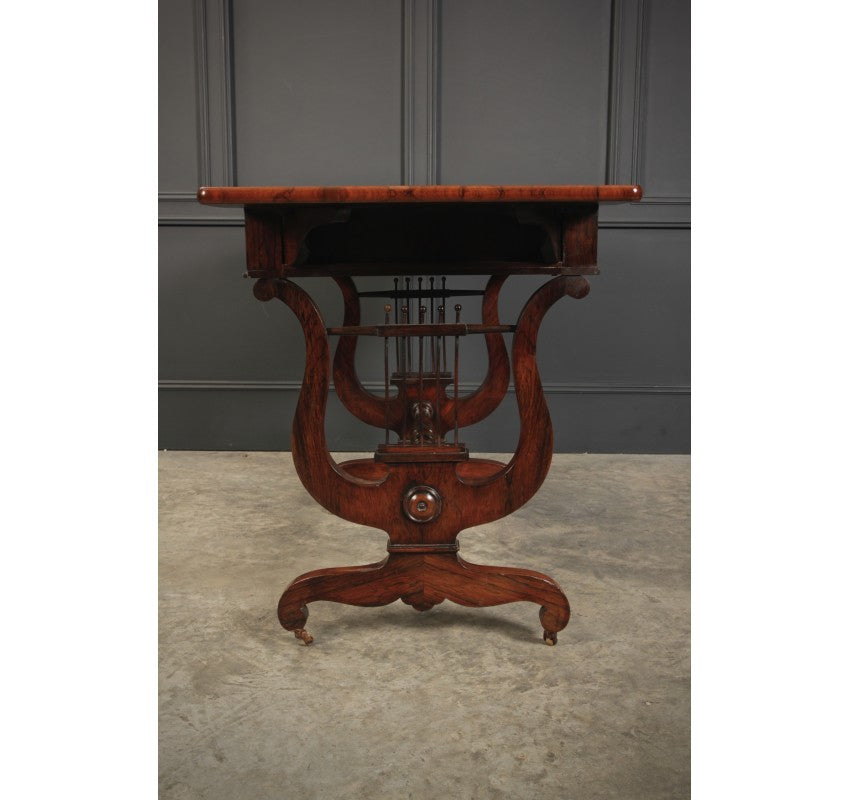 Marquetry Inlaid Rosewood Sofa Table