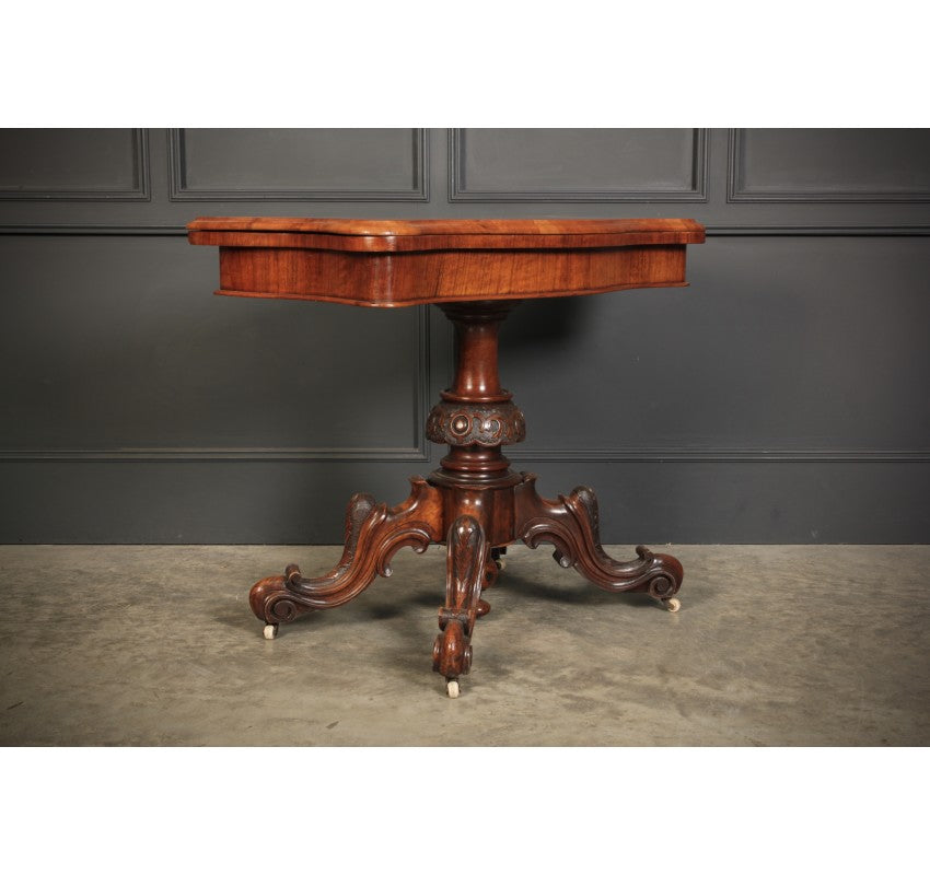 Marquetry Inlaid Walnut Card Table