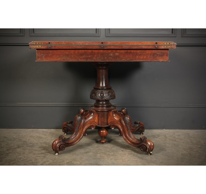 Marquetry Inlaid Walnut Card Table