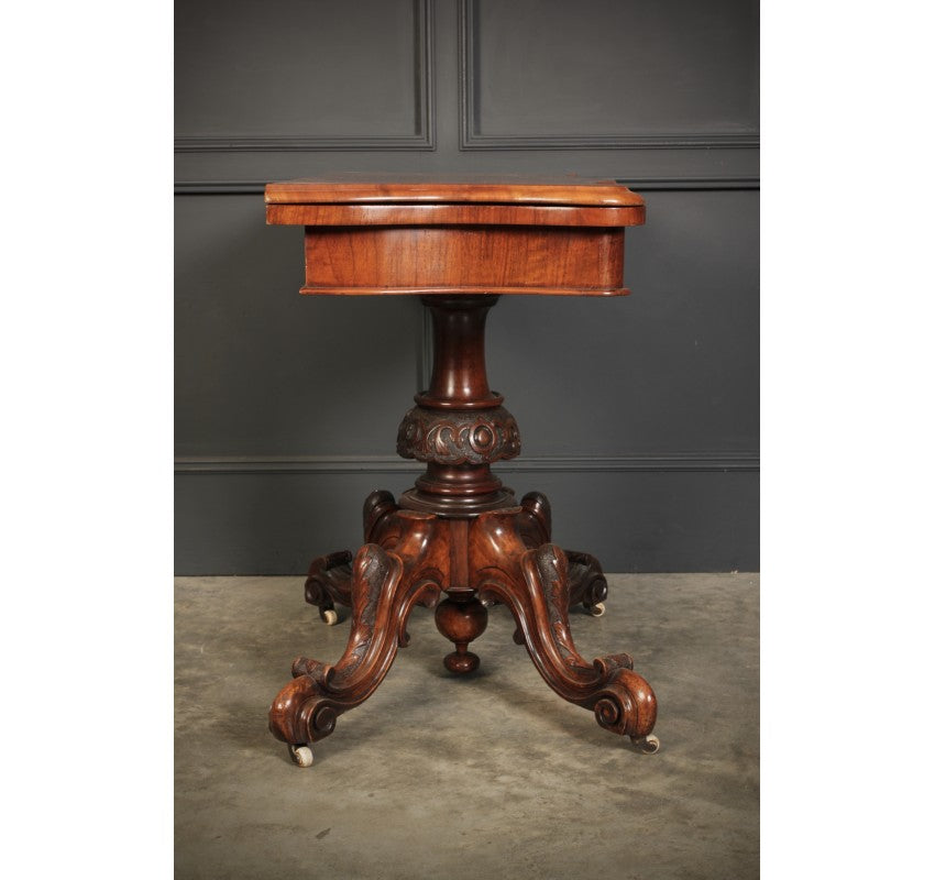 Marquetry Inlaid Walnut Card Table